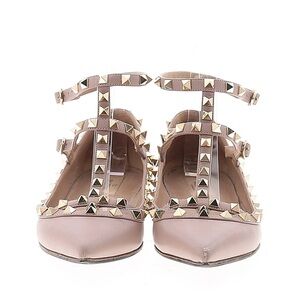Valentino Dusty Pink Patent Leather Rockstud Caged Ballet Flats Size 38